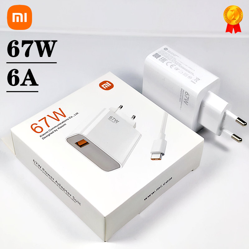 2024Xiaomi Original 67W Charger with USB-C Cable, Mi Turbo Fast Charging for Xiaomi 12/13/Lite/Redmi Note 11 Pro/Poco X4