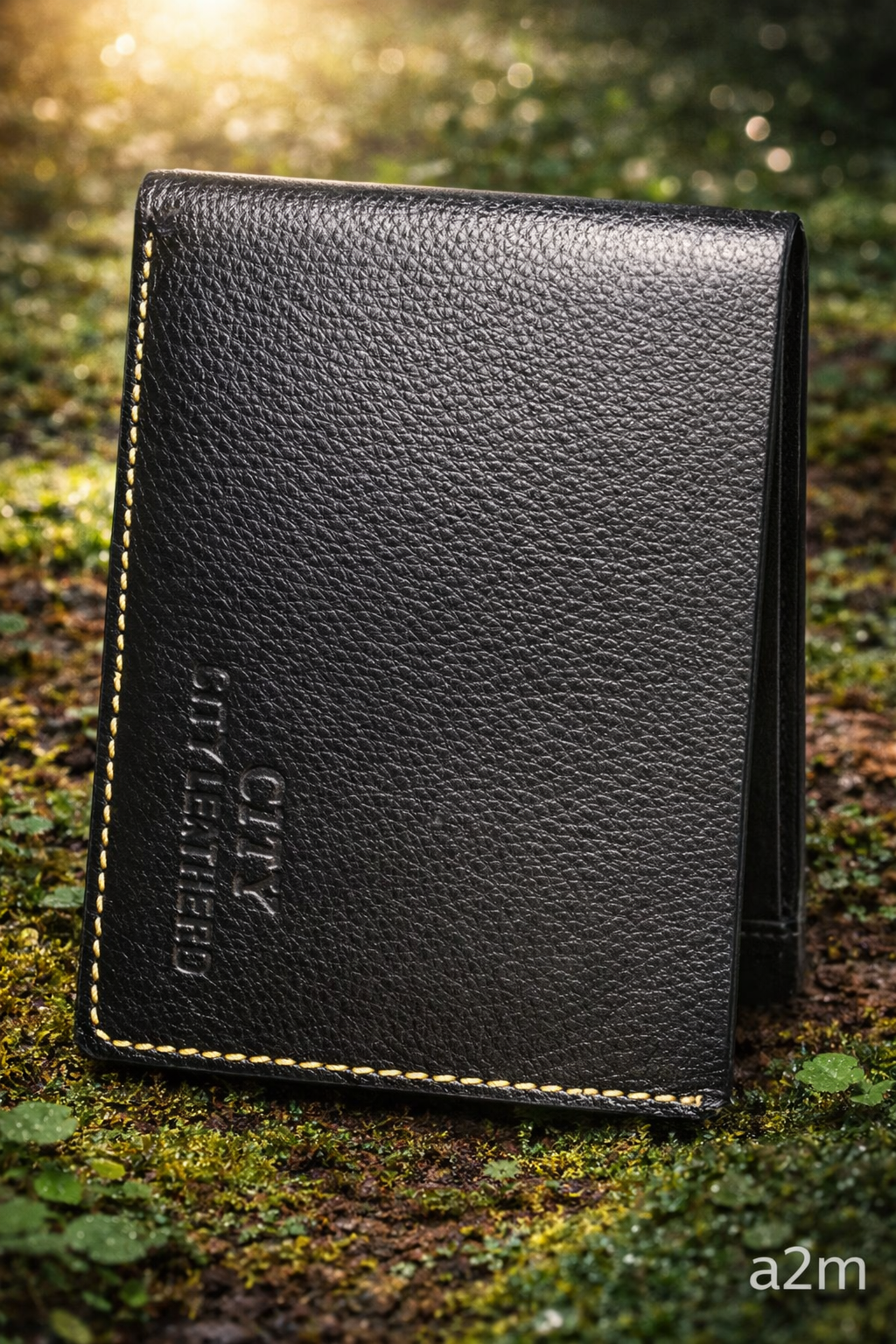 Premium Black Leather Bifold Wallet – Classic Slim Design