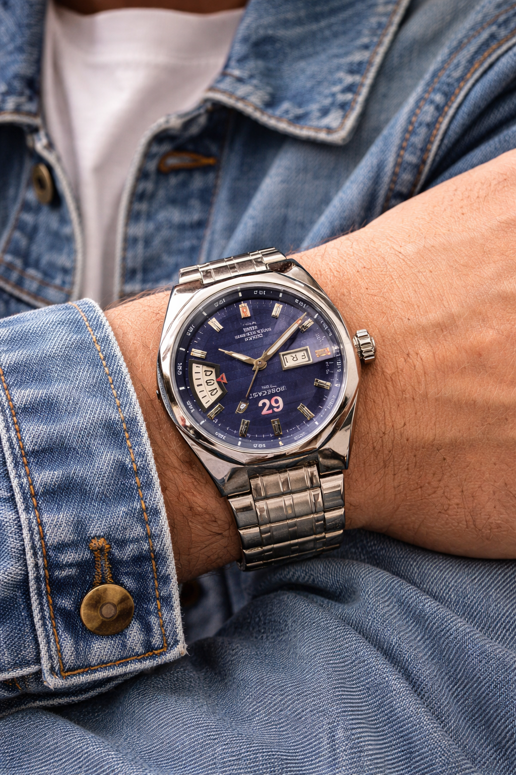 Blue dial with automatic elegance