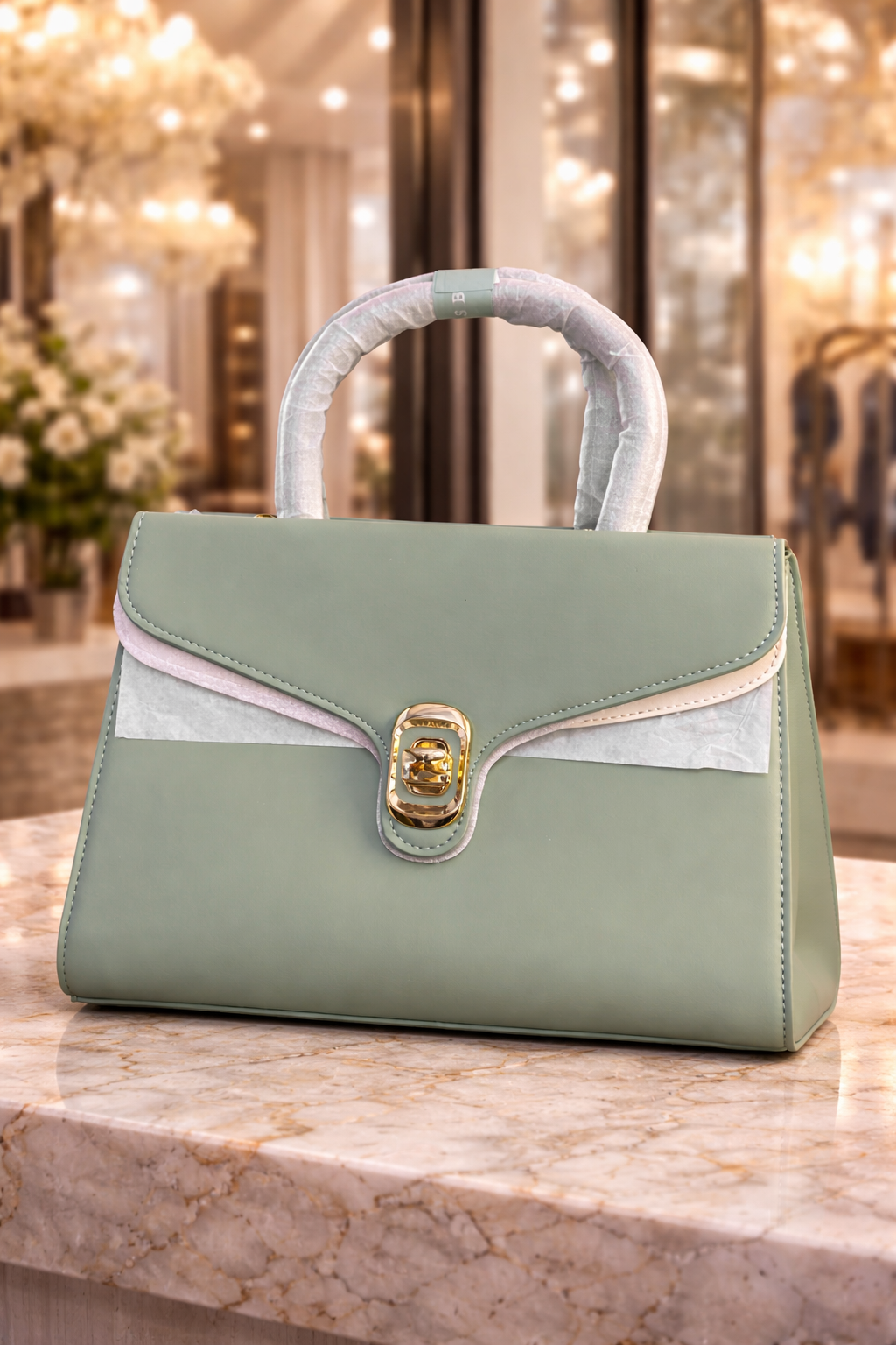Sage green elegance in luxury setting